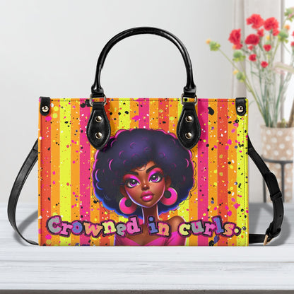 CROWNED IN CURLS • THE LEATHER TOTE