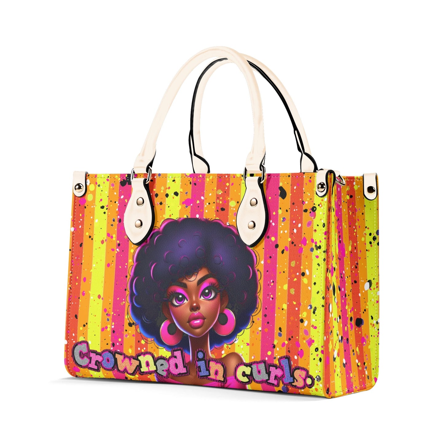 CROWNED IN CURLS • THE LEATHER TOTE