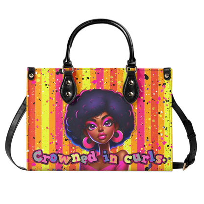 CROWNED IN CURLS • THE LEATHER TOTE