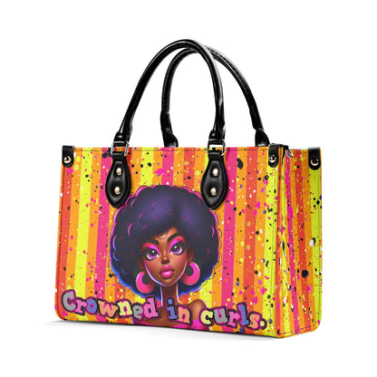 CROWNED IN CURLS • THE LEATHER TOTE