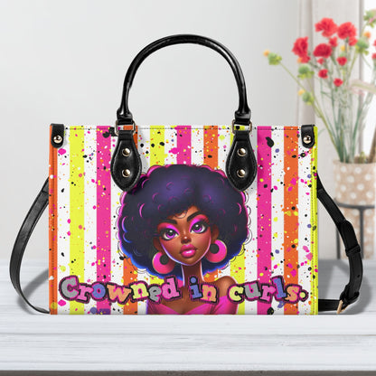 CROWNED IN CURLS • THE LEATHER TOTE