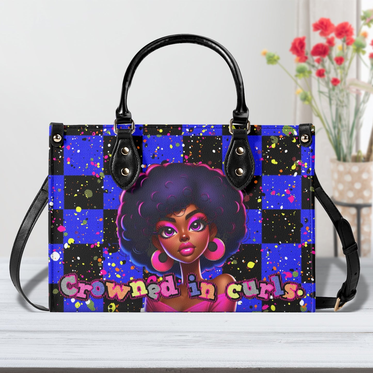 CROWNED IN CURLS • THE LEATHER TOTE