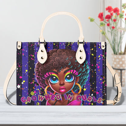 CROWNED IN CURLS • THE LEATHER TOTE