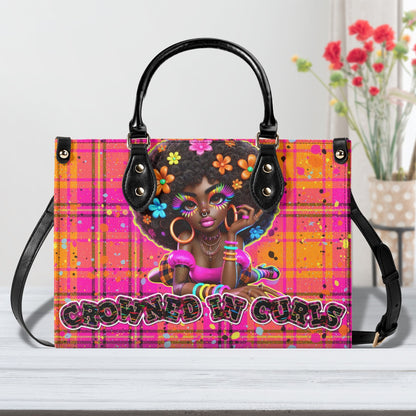 CROWNED IN CURLS • THE LEATHER TOTE