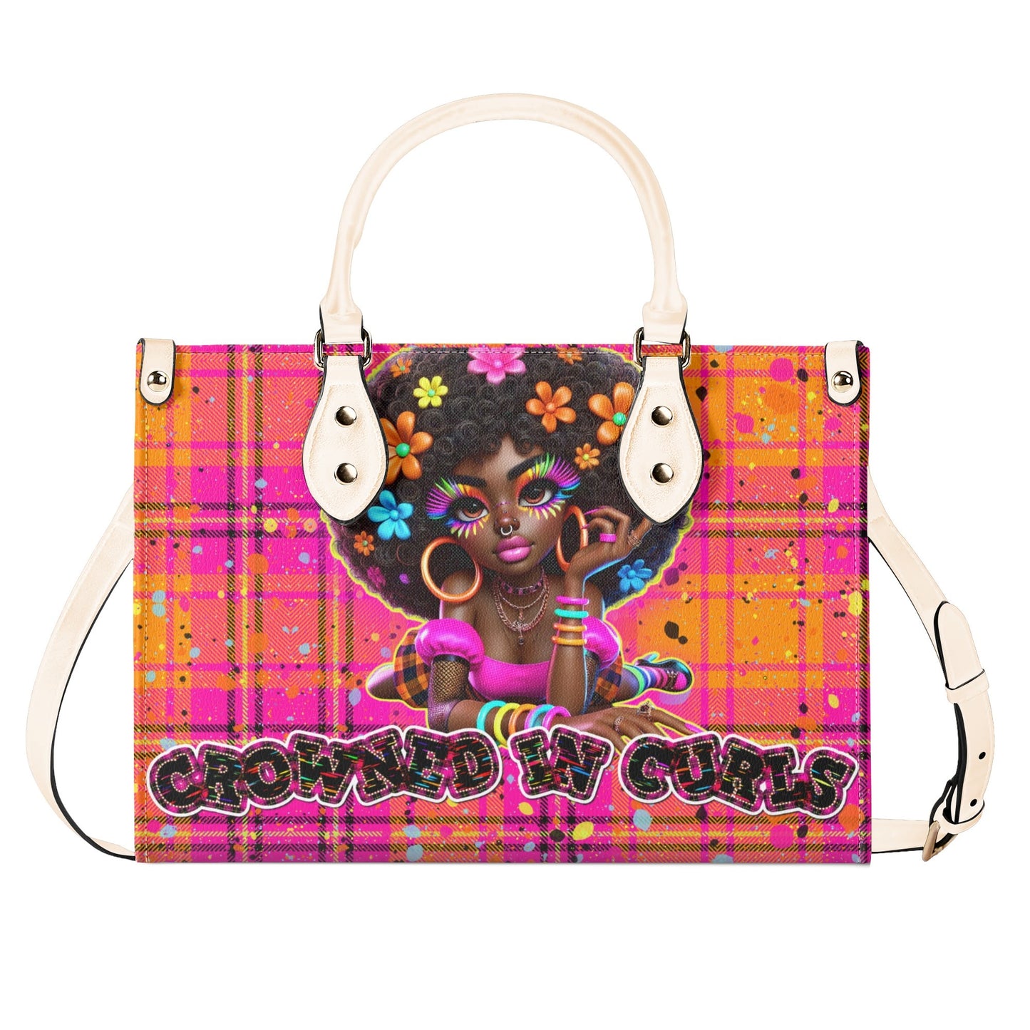 CROWNED IN CURLS • THE LEATHER TOTE