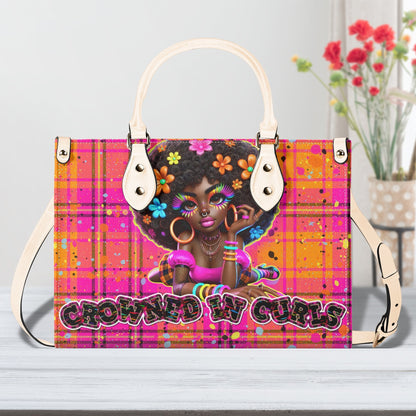 CROWNED IN CURLS • THE LEATHER TOTE