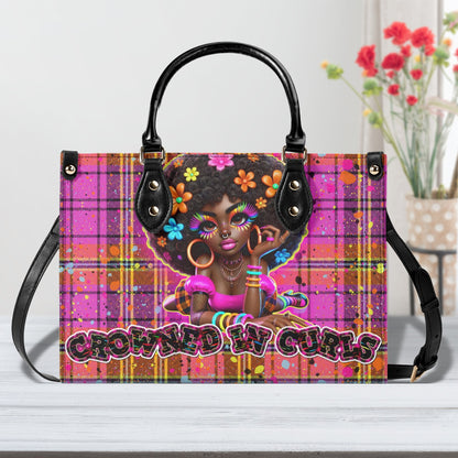 CROWNED IN CURLS • THE LEATHER TOTE