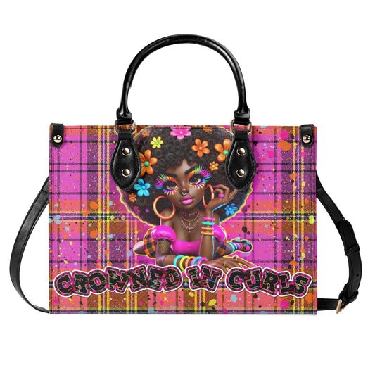 CROWNED IN CURLS • THE LEATHER TOTE