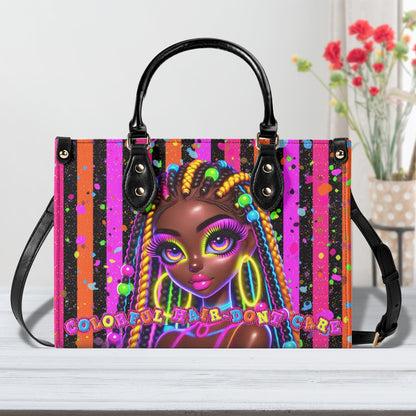 COLORFUL HAIR DONT CARE • THE LEATHER TOTE