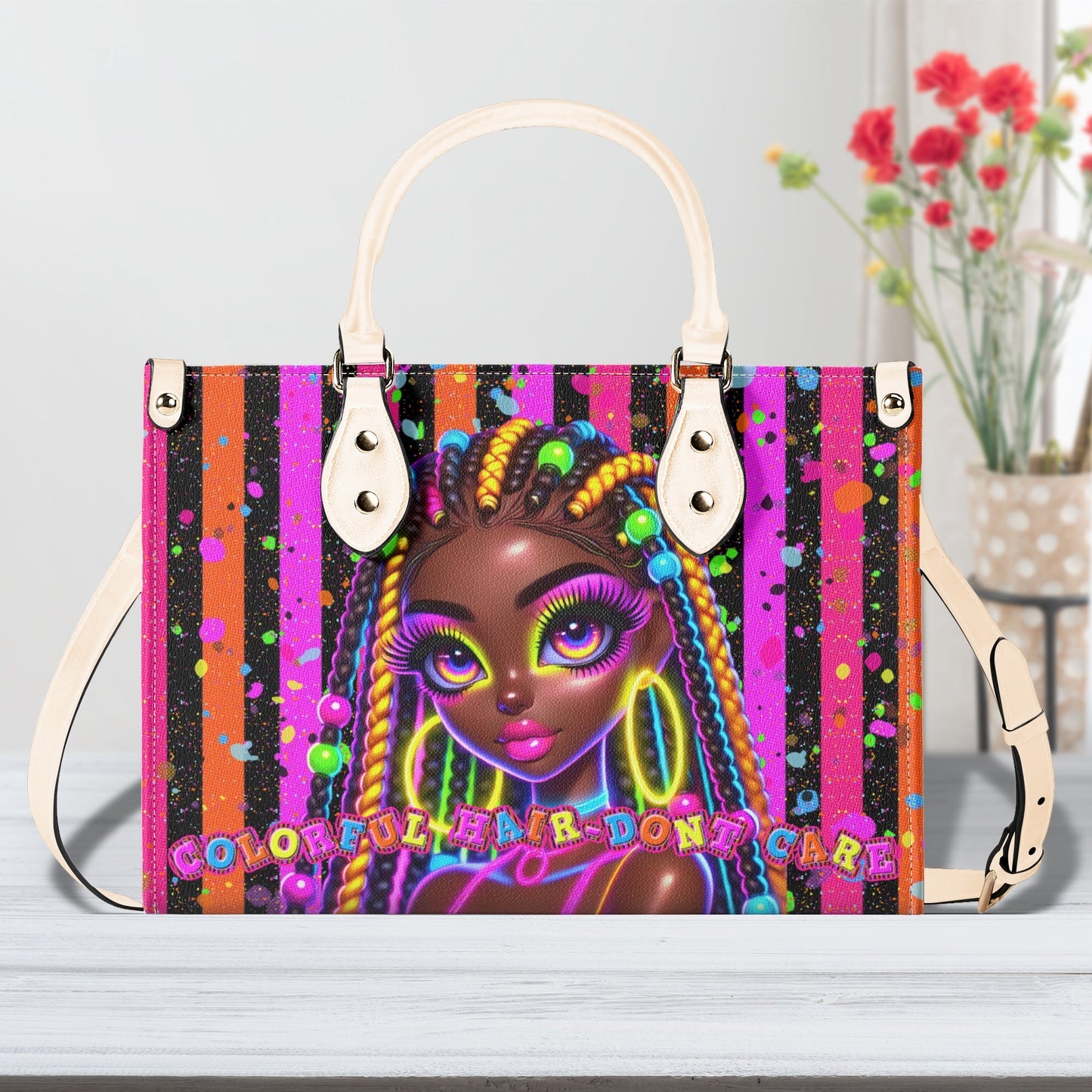 COLORFUL HAIR DONT CARE • THE LEATHER TOTE