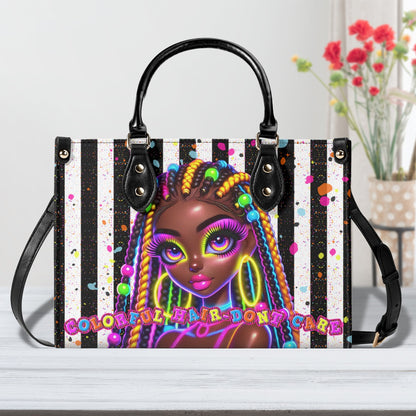 COLORFUL HAIR DONT CARE • THE LEATHER TOTE