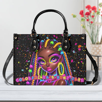 COLORFUL HAIR DONT CARE • THE LEATHER TOTE