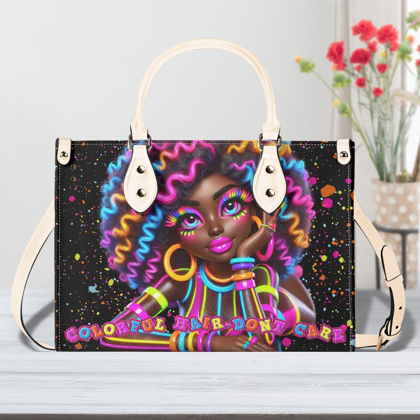 COLORFUL HAIR DONT CARE • THE LEATHER TOTE