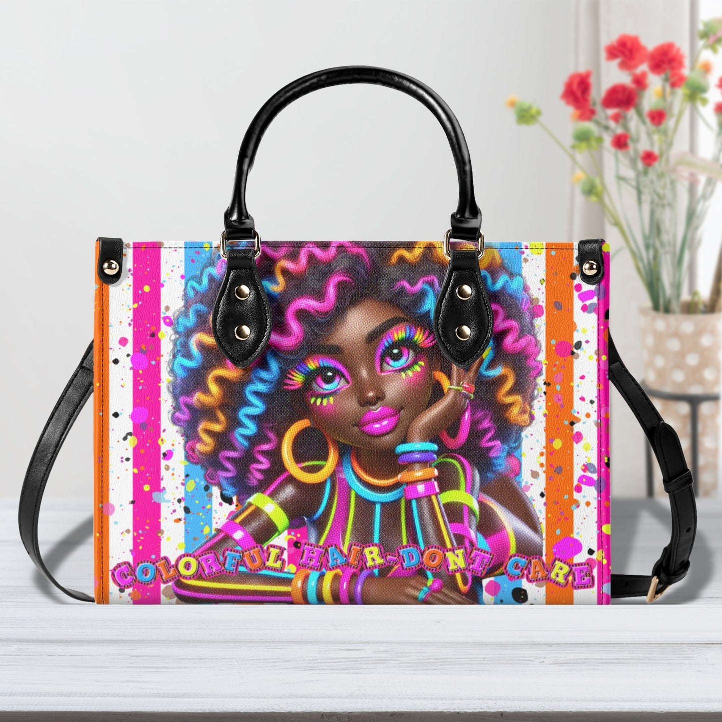 COLORFUL HAIR DONT CARE • THE LEATHER TOTE