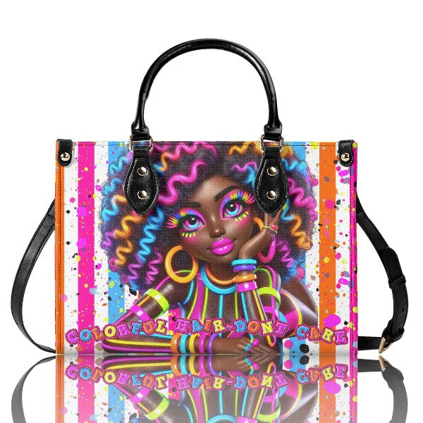 COLORFUL HAIR DONT CARE • THE LEATHER TOTE