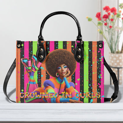 CROWNED IN CURLS • THE LEATHER TOTE