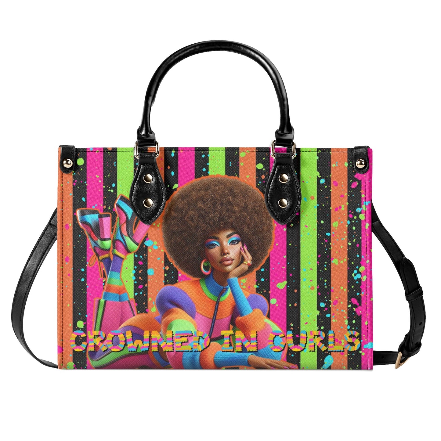 CROWNED IN CURLS • THE LEATHER TOTE