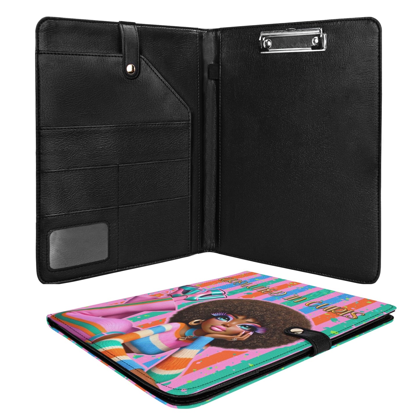 CROWNED IN CURLS • THE LEATHER PADFOLIO