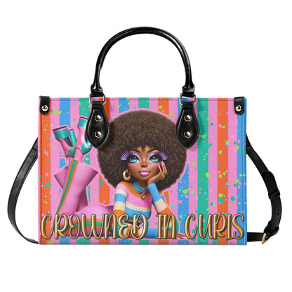 CROWNED IN CURLS • THE LEATHER TOTE