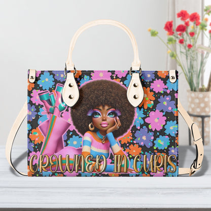 CROWNED IN CURLS • THE LEATHER TOTE