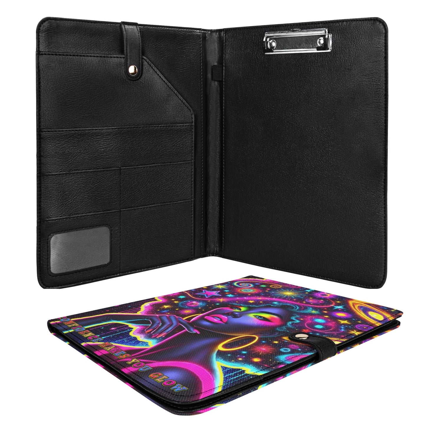 CONFIDENCE MAKES YOU GLOW • THE LEATHER PADFOLIO