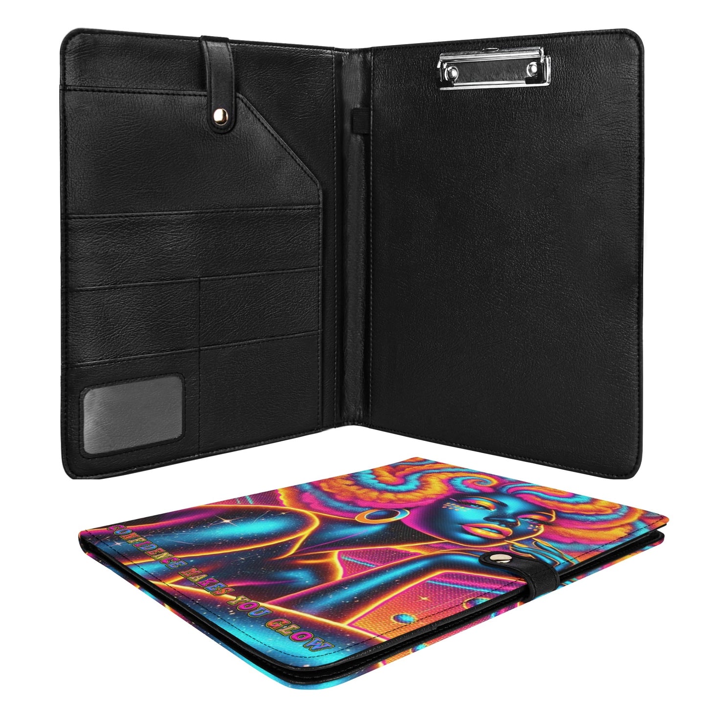 CONFIDENCE MAKES YOU GLOW • THE LEATHER PADFOLIO