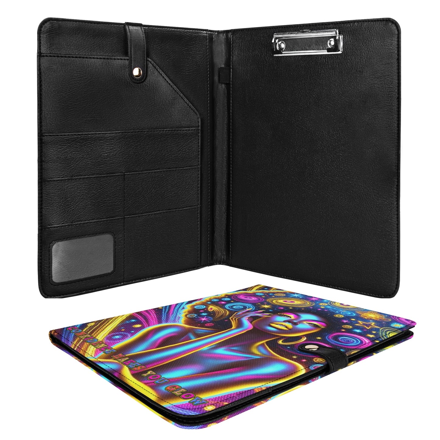 CONFIDENCE MAKES YOU GLOW • THE LEATHER PADFOLIO