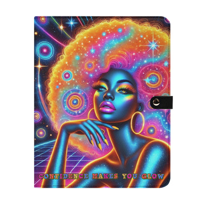 CONFIDENCE MAKES YOU GLOW • THE LEATHER PADFOLIO