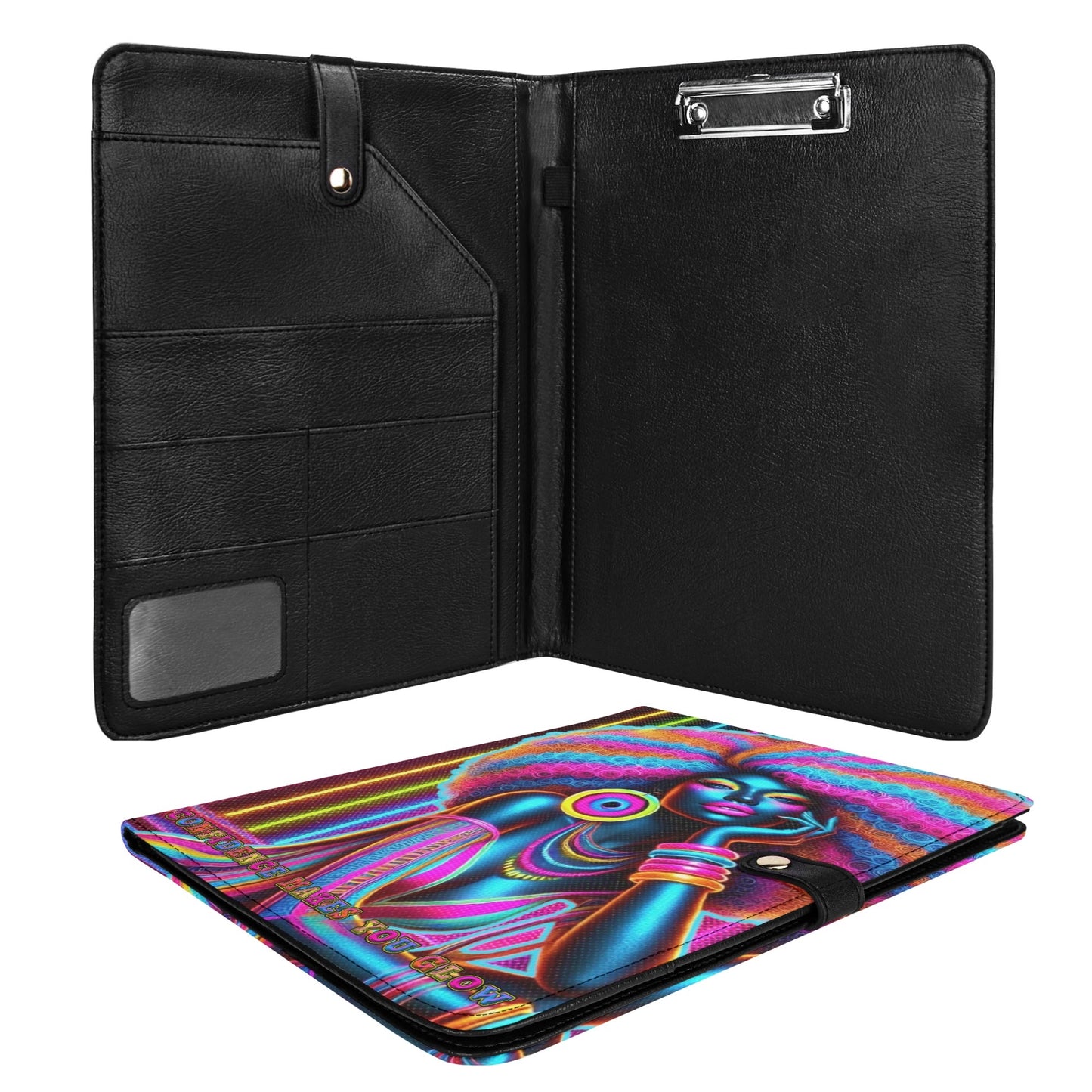 CONFIDENCE MAKES YOU GLOW • THE LEATHER PADFOLIO