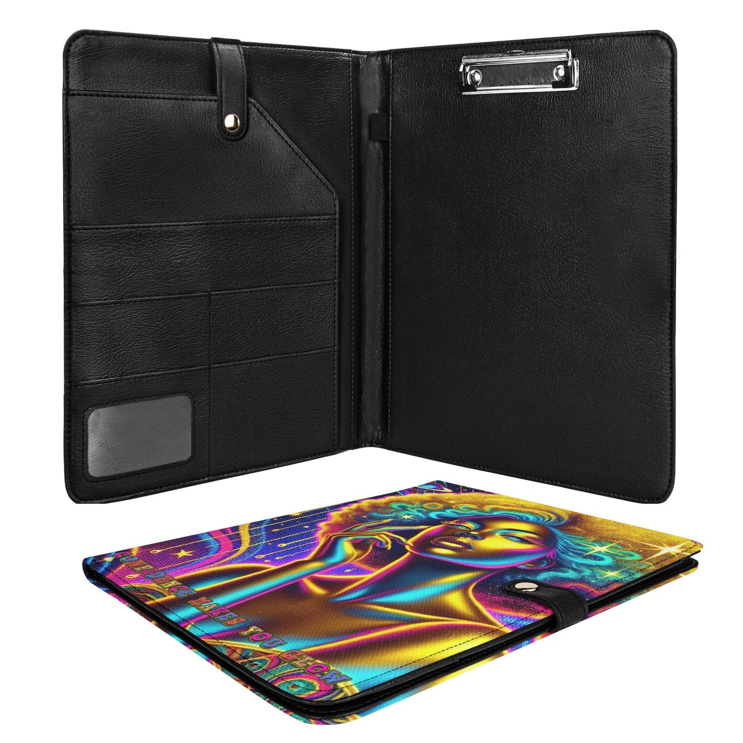 CONFIDENCE MAKES YOU GLOW • THE LEATHER PADFOLIO