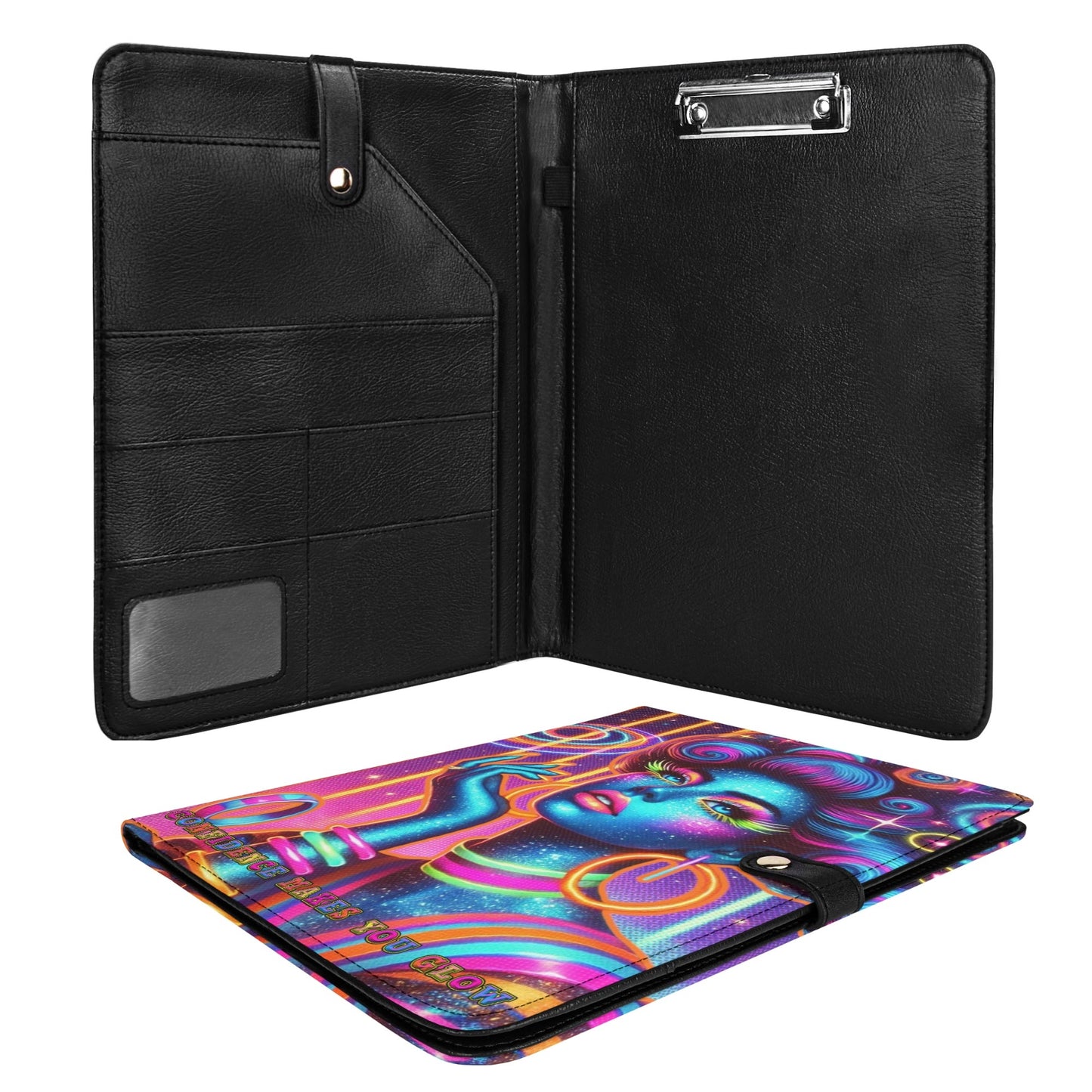 CONFIDENCE MAKES YOU GLOW • THE LEATHER PADFOLIO