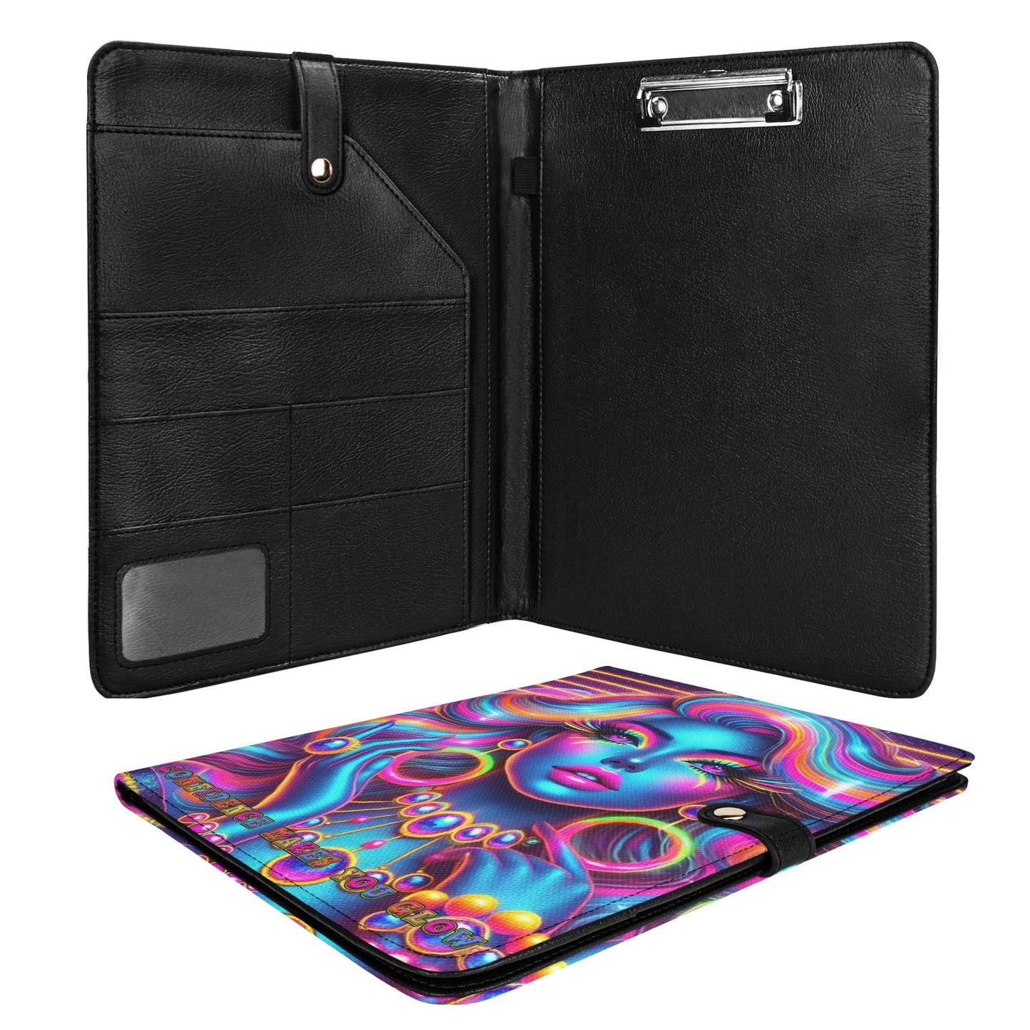 CONFIDENCE MAKES YOU GLOW • THE LEATHER PADFOLIO